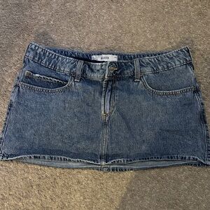 Hollister Classic Blue Mini Jean Skirt with built in shorts